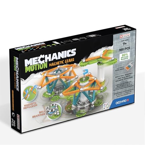 UFI Geomag - Mechanics Motion Magnetic Gears - Educational and Creative Game for Children - Magnetic Building Blocks - Set of 160 Pieces